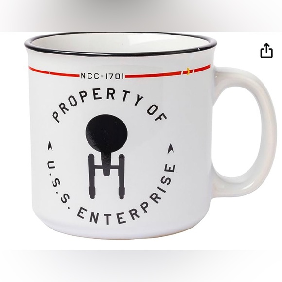 New Star Trek NCC-1701 Property of The USS Enterprise Ceramic Coffee Mug - Picture 1 of 2